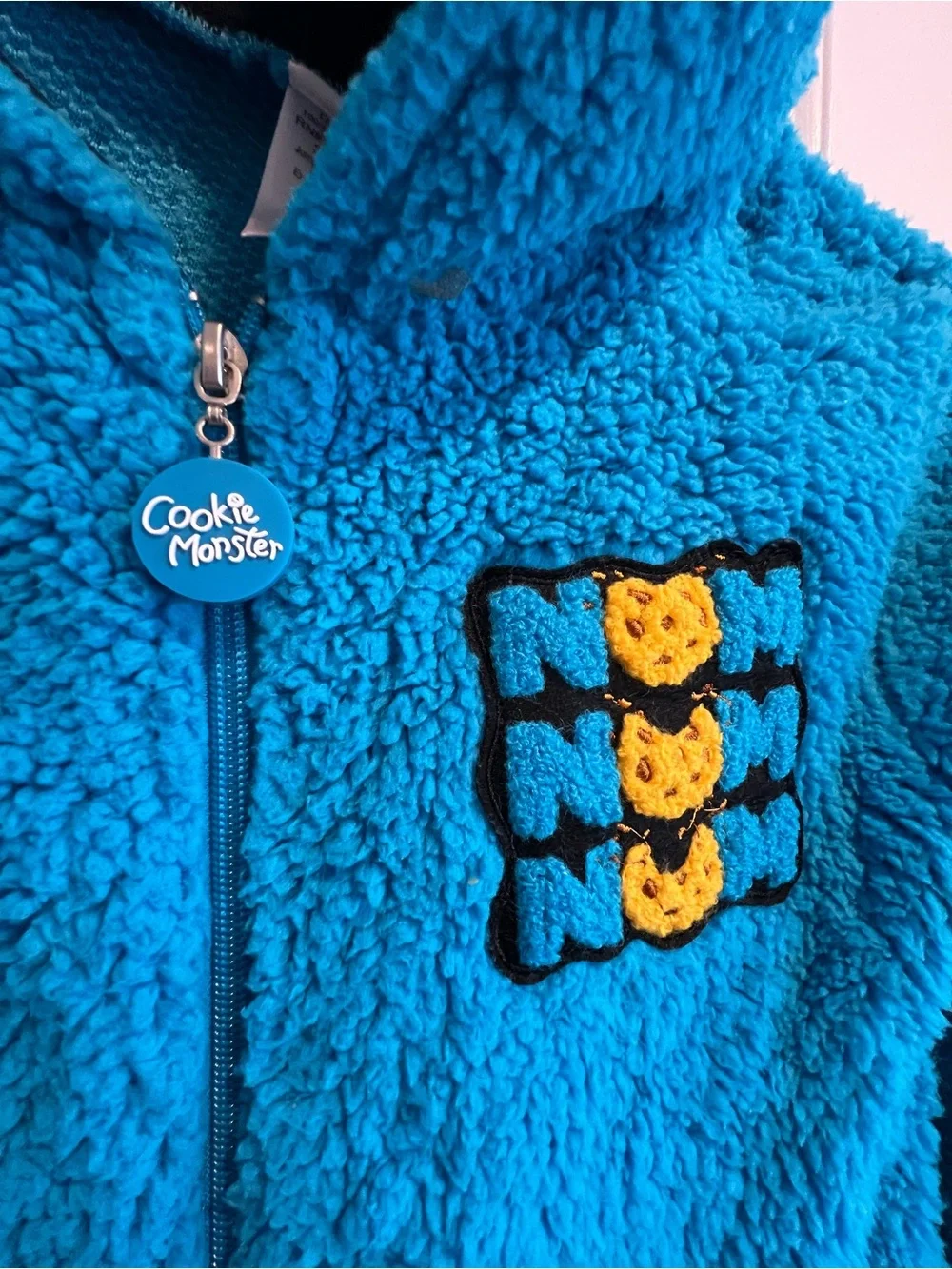 Cookie 🍪 Monster-  One-Piece Zip Up Costume w Patch & Hood w Eyes, Pajamas